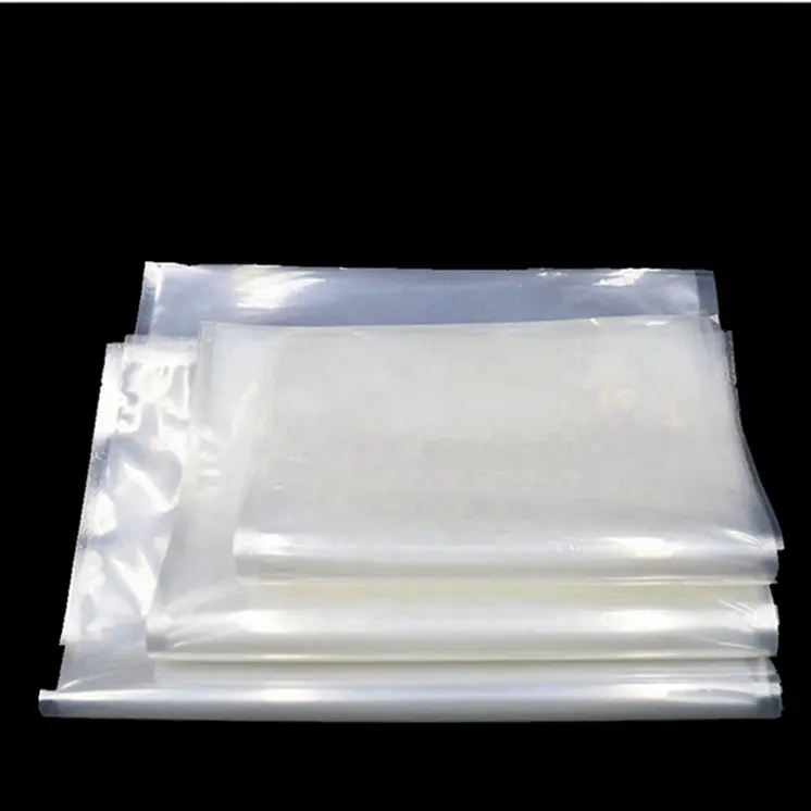 Saco de vácuo transparente de nylon, saco plástico composto de vedação lateral para embalagens de alimentos