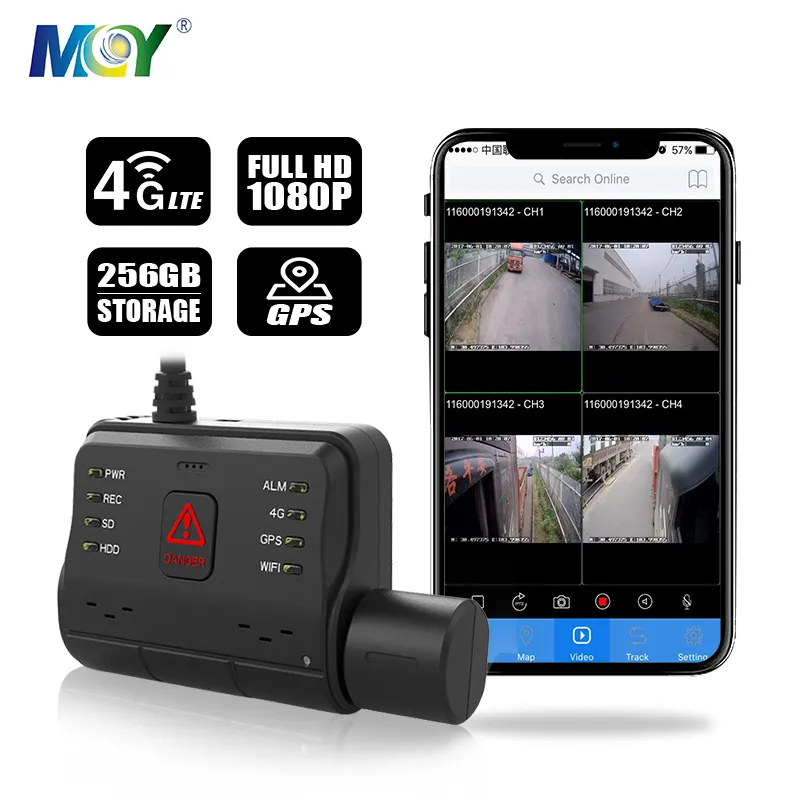4g LTE GPS WIFI تاكسي الشاحنات لايف تتبع جهاز تسجيل فيديو رقمي للسيارات أسطول إدارة منصة CMSV6 Dashcam MDVR
