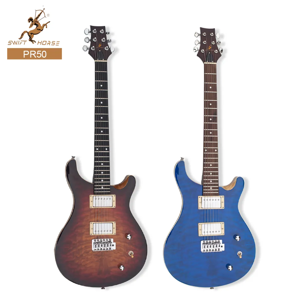 Fabrika doğrudan tedarik elektrik gitar Ashtree vücut akçaağaç boyun parlak kaplama toptan satılık yetişkin için elektrik gitar