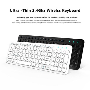 Teclado de ordenador inalámbrico ultrafino de 2,4 Ghz, teclado de escritura silencioso, teclas redondas inalámbricas, teclado inalámbrico para PC y portátil - Product Image 6