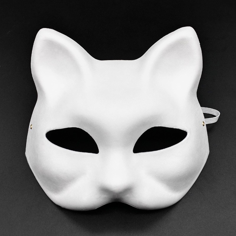 Máscara de gato con gomas elásticas.