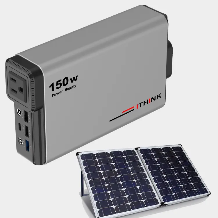 Popower Venta caliente Lifepo4 Batería de litio Generador solar Estación de energía portátil 150W 110V 220V Camping
