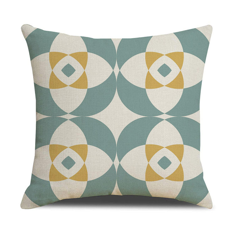 Nordic Geometric Plaid Linen Pillowcase Cushion Cover Printed Car Sofa Bed Pillow Cushion Pillow Cover
