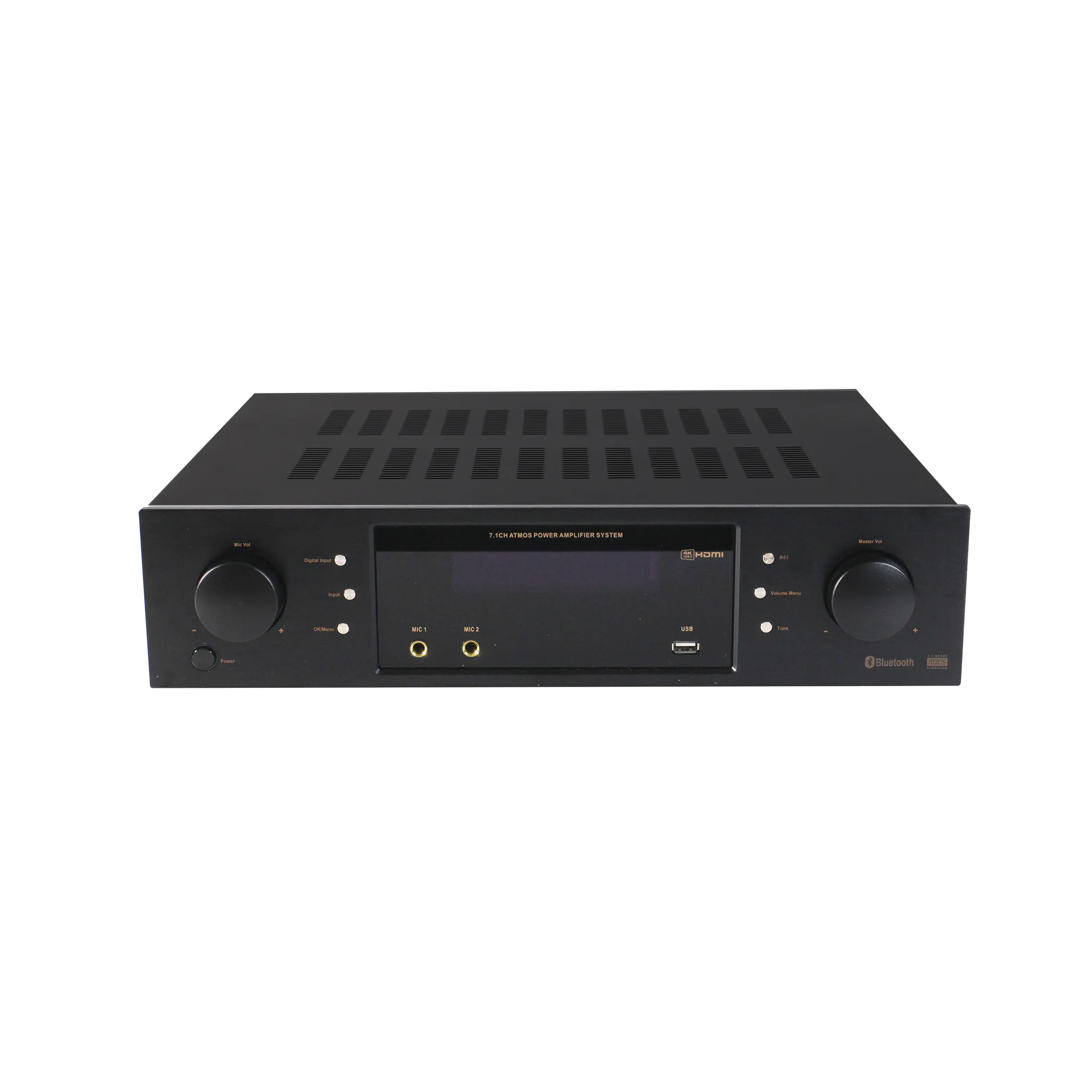 Amplificador de vídeo e áudio digital 7.1 ch, com h dmi embutido mp3 sintonizador azul para receptor av de home theater