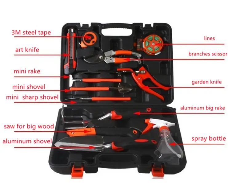 صندوق أدوات للحدائق, صندوق أدوات يدوي 12 قطعة من المصنع بالصين بأفضل سعر ، منشار يدوي صغير لأعمال الحدائق والبستنة