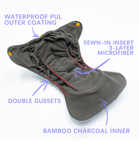 Custom PUL Reusable AIOเด็กแรกเกิดผ้าผ้าอ้อมDouble Gusset - Product Image 5