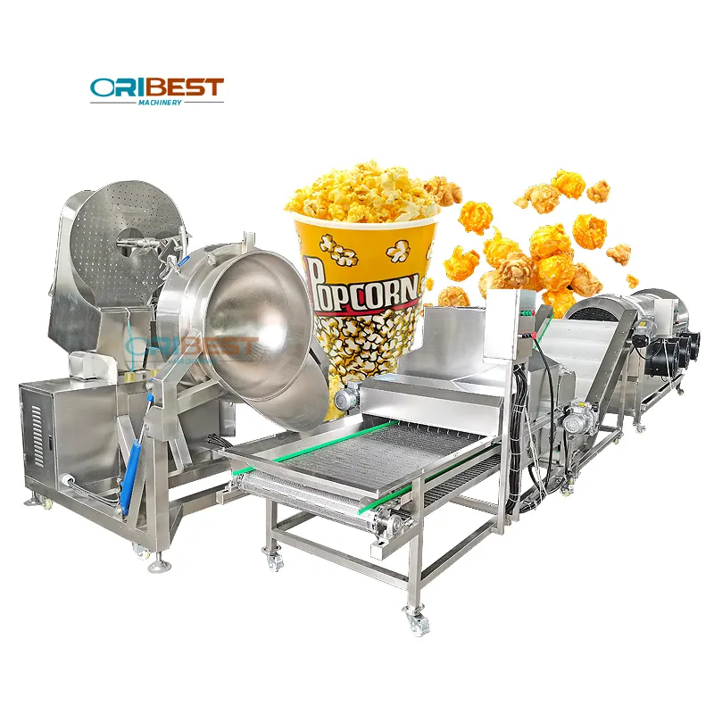 Ball popcorn machine commercial caramel popcorn machine/ popcorn machine production line