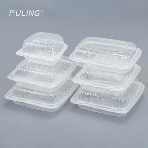 FULING 9x9 8x8 9x6 6x6 inç MFPP menteşeli konteyner gitmek için kutuları restoran eko kapaklı temizle gıda kapları çıkar - Product Image 3