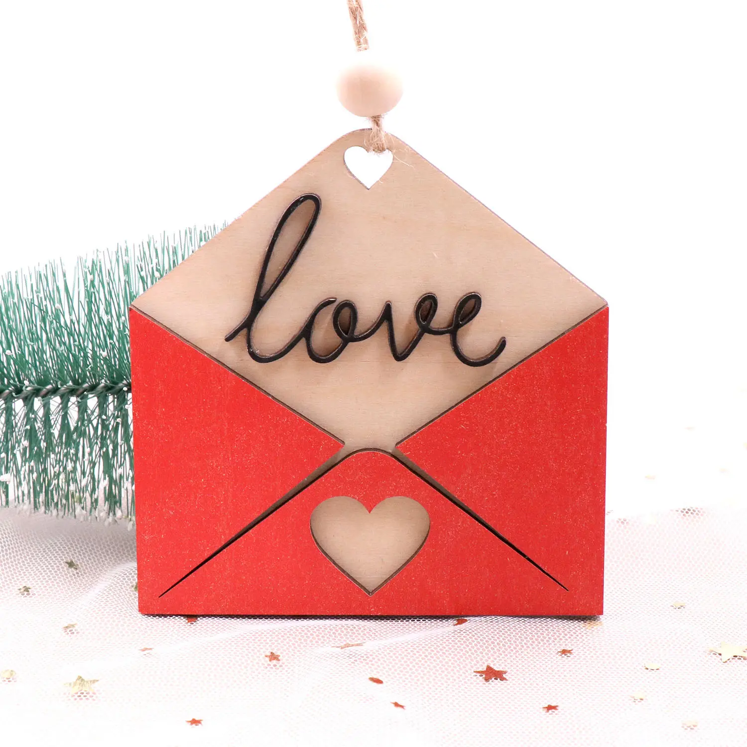 Nuevo lindo estilo Ins corazón Sobres carta amor colgante conmemorar para Navidad decoraciones del Día de San Valentín