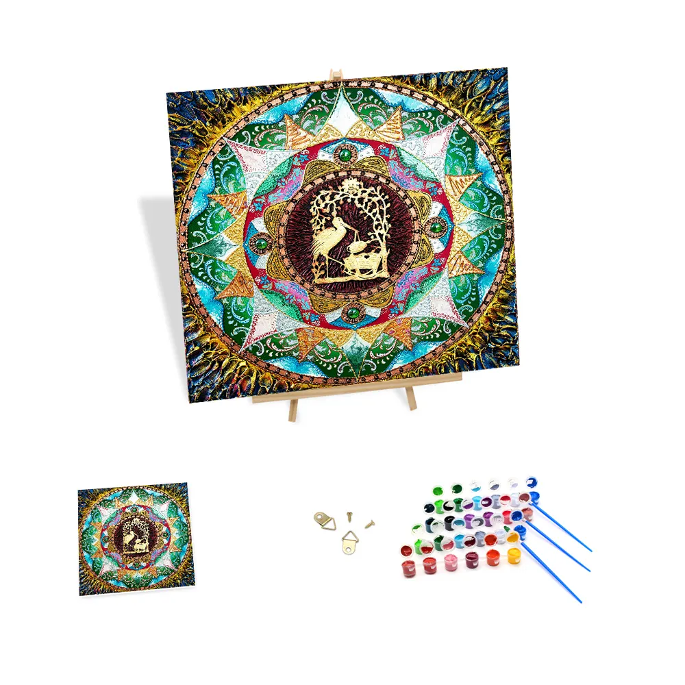40*40 cm pintura personalizada por números patrón de Mandala de alta calidad Diy pintura Digital por números Kits religión