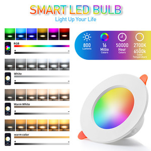 Smart 15W <span class=keywords><strong>Wifi</strong></span> BT lampadine a <span class=keywords><strong>LED</strong></span> dimmerabili per il controllo vocale APP telecomando da incasso plafoniera