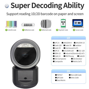 Escáner omnidireccional 1D/2D Escáner de código QR Lector de código de barras Escritorio Auto Sense 2d DM Escáner de código de barras de matriz de datos para ventas - Product Image 6