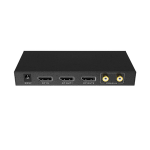Divisor DisplayPort de 2 puertos, 1 entrada y 2 salidas, 4K, 60HZ, 1 distribuidor de ordenador, 2 monitores + adaptador de corriente, divisor DP 1x2