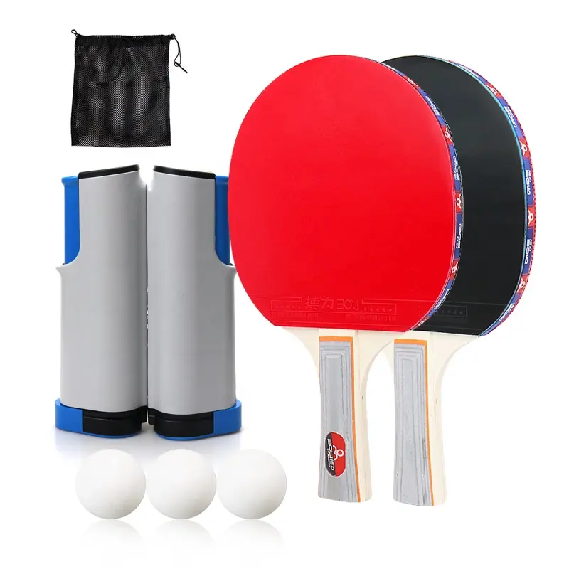 Дешевые деревянные ракетки Boli для настольного тенниса с тремя мячиками для пинг-понга
