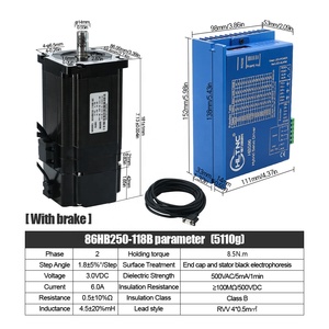 Nema 34 kapalı döngü step Motor Nema34 8.5 nm ve HBS86 Nema 34 kapalı döngü Nema 34 kapalı devre kiti ile fren - Product Image 3