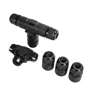 Quick Locking M20 Assembly T Type <strong>3Way</strong> Electric Wire Connector 3P IP68 Waterproof Cable Connector 16A AC <strong>Led</strong> Light Power - Product Image 4