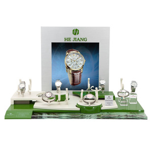 Thủ công bằng gỗ đồng hồ hiển thị đứng với Acrylic kim loại khung tùy chỉnh C Vòng truy cập hàng đầu xem bộ phận hiển thị đạo cụ - Product Image 3