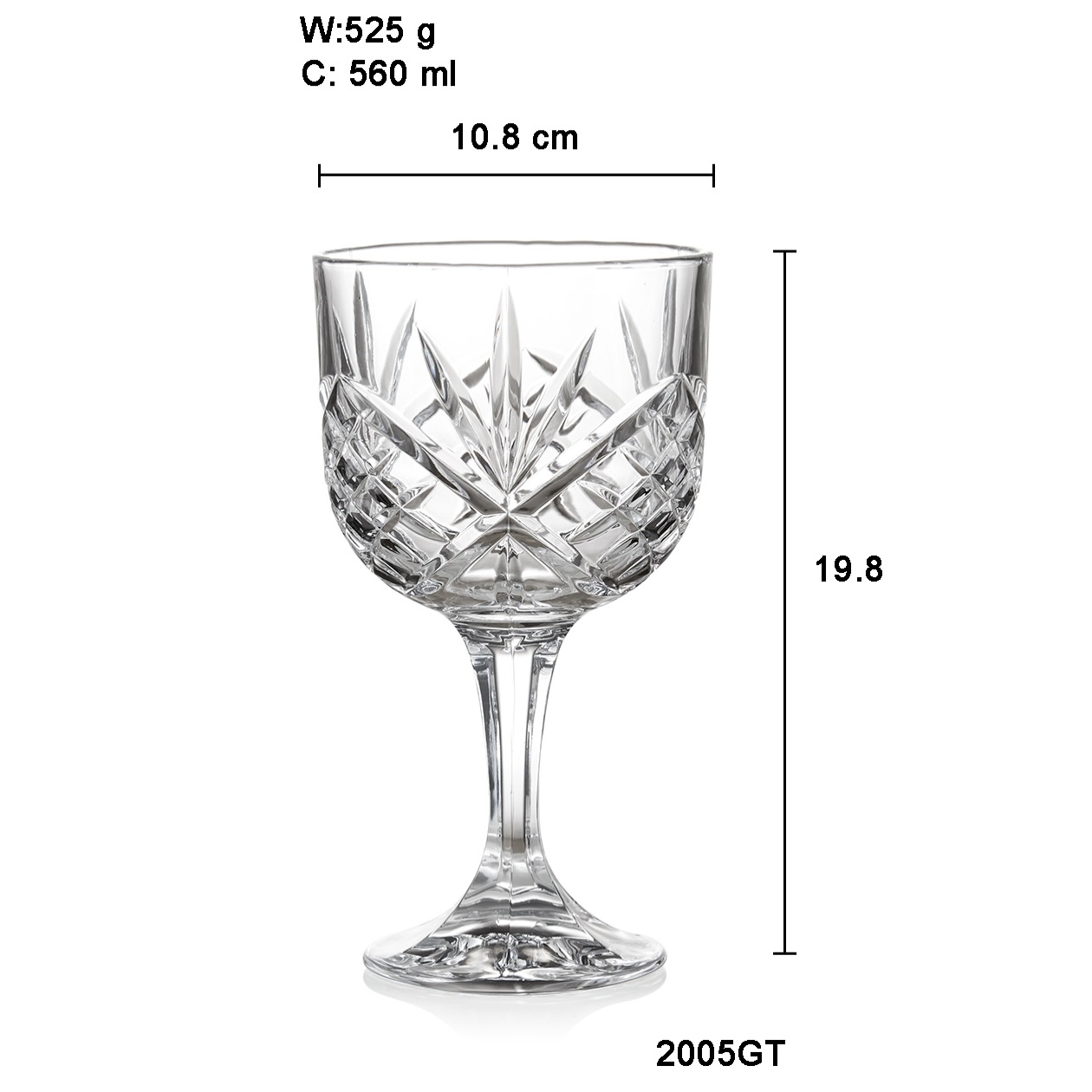 560ml dublin gin glass 22477