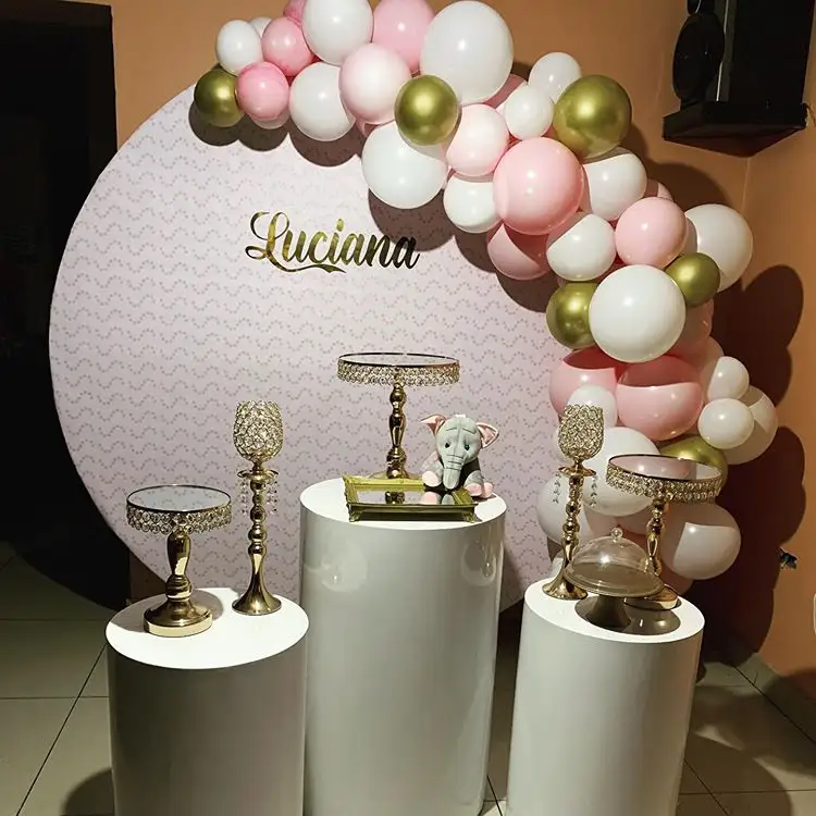 Bases acrílicas personalizadas para decoración de bodas, 5 piezas, expositor de postres y tartas, Base cilíndrica