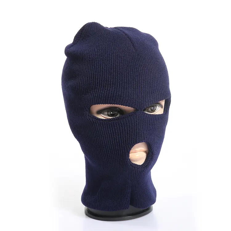 Masque de Ski pour hommes et femmes, 3 trous, masque facial, cagoule d'hiver, bonnet