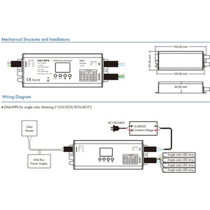 Controlador LED de atenuación a prueba de agua IP67 de voltaje constante, 4 direcciones/4Ch/DT8 DT6/PWM, para tira LED de un solo Color/CCT/RGB/RGBW - Product Image 4