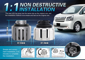 FG1ไฟตัดหมอก L1B 12V 54W ไฟ4800LM LW5B 6500K ไฟตัดหมอกสีขาวสีเหลืองคู่สำหรับรถยนต์ - Product Image 5