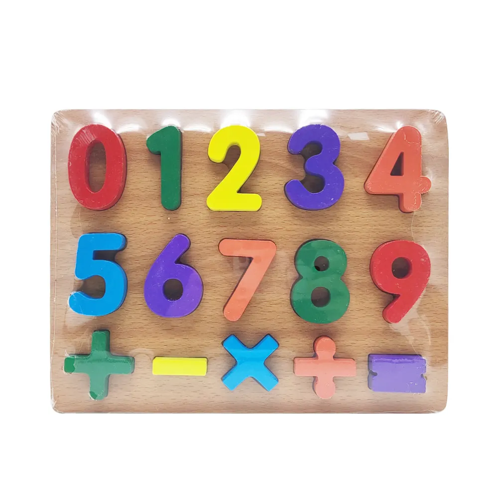 Wooden Toy Colorful Alphabets Digital Puzzles Montessori Educational Toy For Kid