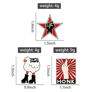 Punk Rock ban nhạc nắm tay màu đen men Pin sáng tạo slay honk ngỗng Trâm quần áo ve áo huy hiệu đồ trang sức vui Quà Tặng bán buôn - Product Image 6