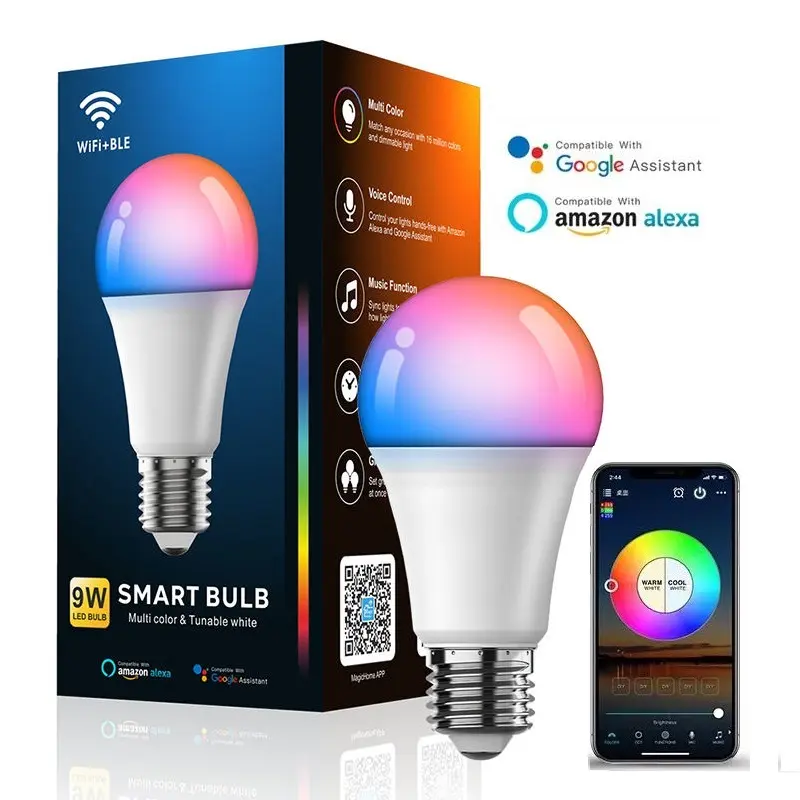 אמזון פופולרי Alexa ו-google Bluetooth Led הנורה 9W 10W RGB חכם LED אור נורות