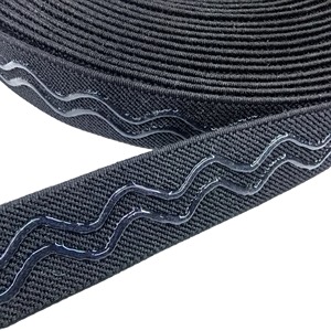 Cinta elástica de silicona de ancho personalizado, pretina elástica antideslizante, banda elástica ondulada antideslizante de nailon para prendas de vestir - Product Image 1