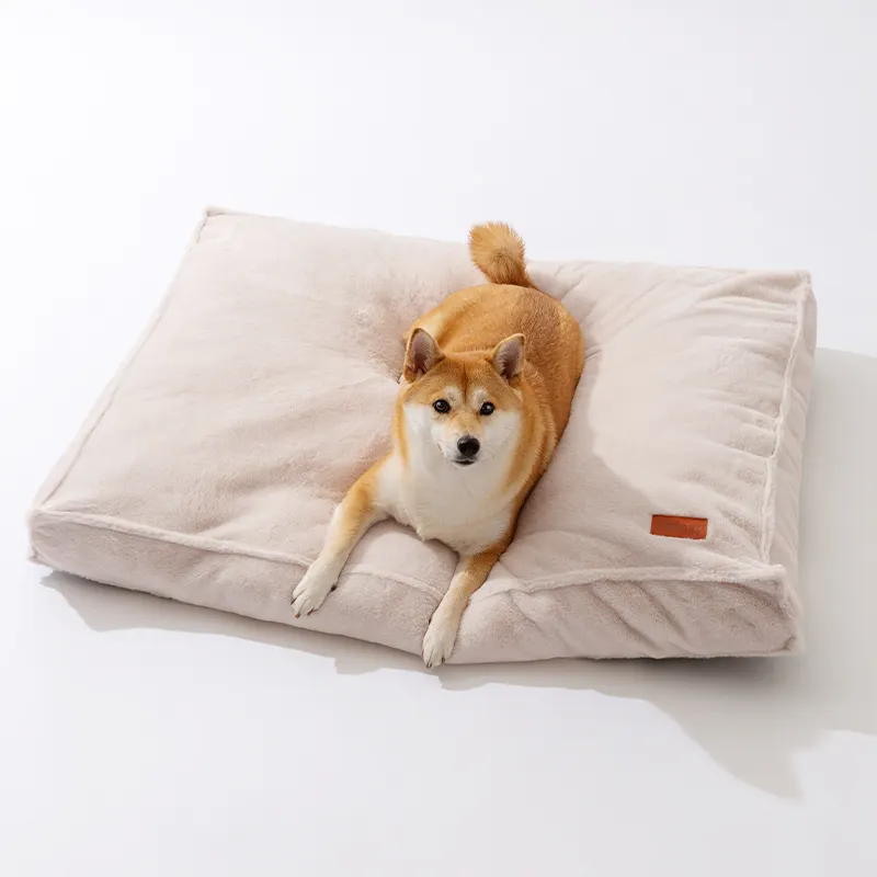 Hipidog ידידותי לסביבה מיטת כלב מוצק צבע אחיד חורף כותנה חם קטיפה שטיפה הניתנים למים מיטה מחמד כרית מושב מחמד כרית