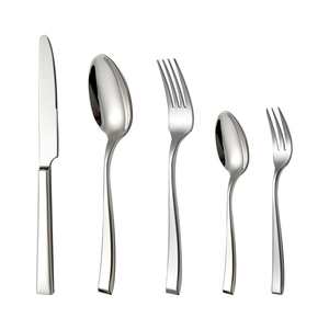 Sang trọng thép không gỉ <span class=keywords><strong>Flatware</strong></span> Set bạc với gương đánh bóng độc đáo dao muỗng nĩa cho đám cưới bên thực phẩm & trà - Product Image 1