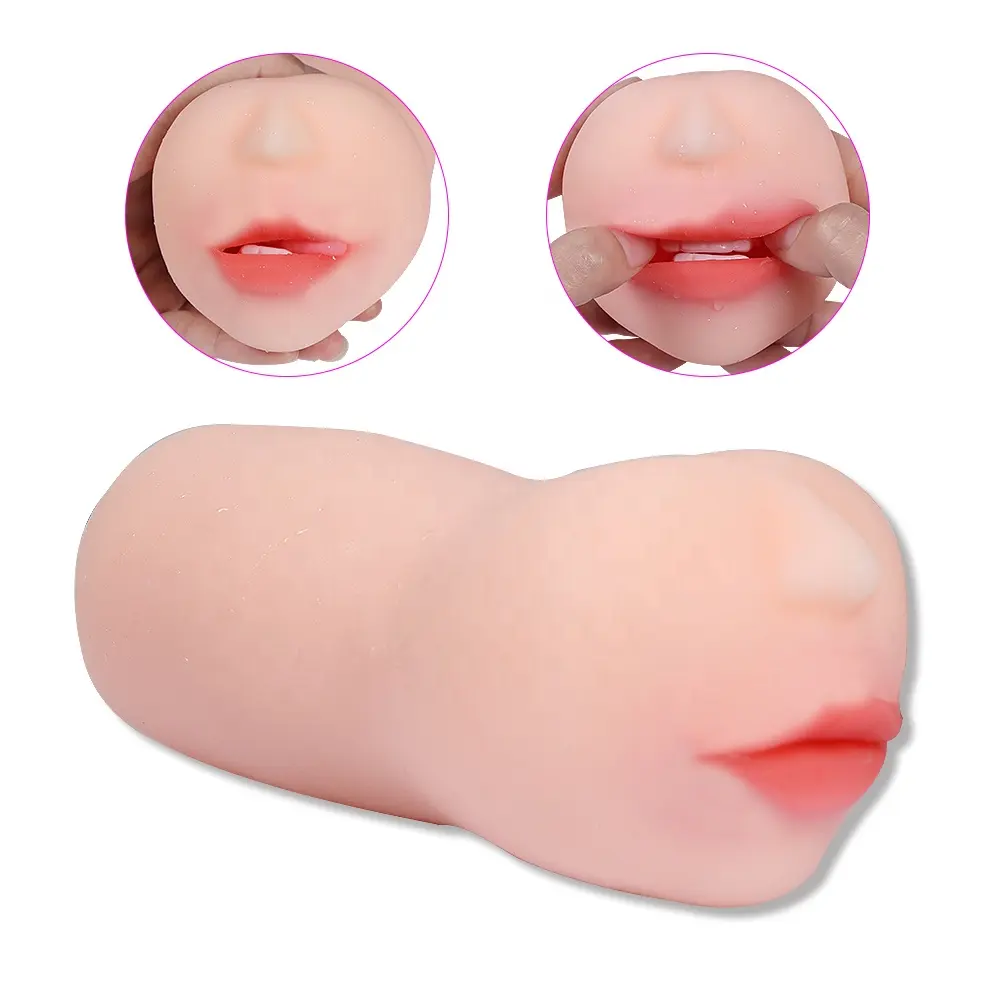 Xise Little Neus (Met Tanden) Mond Vorm Pocket Pussy Chinese Kunstkut Siliconen Speelgoed Mannelijke Orale Sex Masturbator