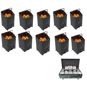 Беспроводные светодиодные лампы 4x18 Вт RGBWAUV 6 в 1, DMX512, пульт дистанционного управления и Wi-Fi для свадебных вечеринок и тематических парков - Product Image 1