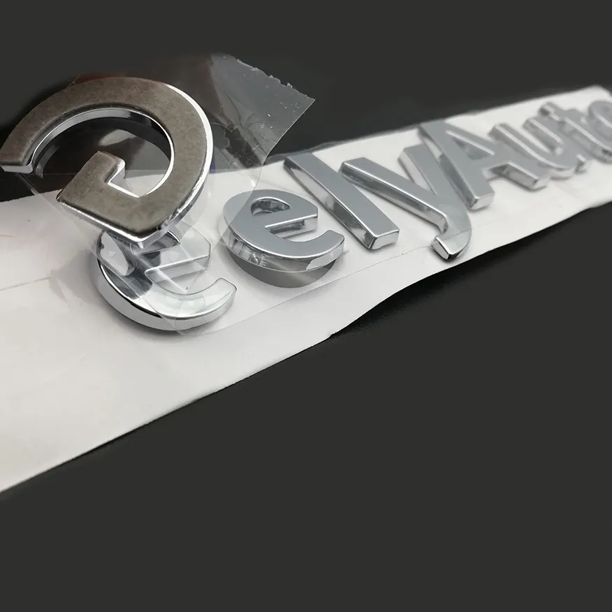 Personalizado transparente 3d cromado letras e número de carro, adesivo autoadesivo decoração de vinil