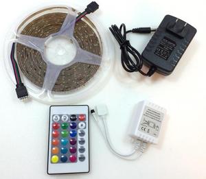 DC12V 24V 5M <strong>150</strong> <strong>Led</strong> 300 <strong>LED</strong> SMD 5050 Smart Ip20 <strong>Rgb</strong> <strong>Led</strong> Flex <strong>RGB</strong> Light Strip Set with 24key Remote Control Adapter - Product Image 2