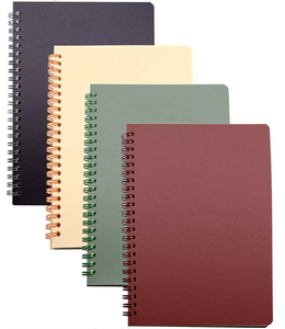 Cuaderno en espiral personalizado con bolsas de sábanas de lino PP Encuadernación roscada y costura de sillín