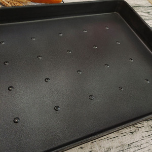 Küçük yükseltilmiş noktalar ile 0.7mm alüminize çelik yapışmaz dikdörtgen delikli levha Pan - Product Image 4