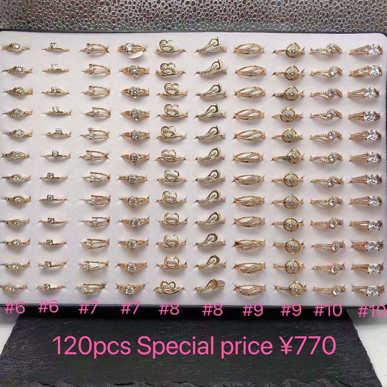 11#18K plated mix size ring 770