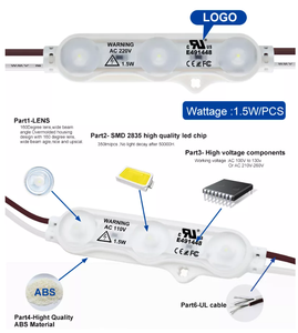 AC 110V / AC 220V giriş LED modül ışıkları enjeksiyon SMD 2835 3 LED 1.5W 3W su geçirmez LED burcu modülü - Product Image 6