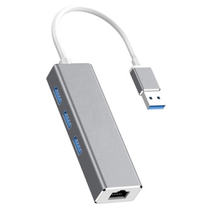 Doonjiey 3 Porte USB 3.0 per RJ45 1000Mbps Adattatore di Rete Hub per Mac PC - Product Image 1