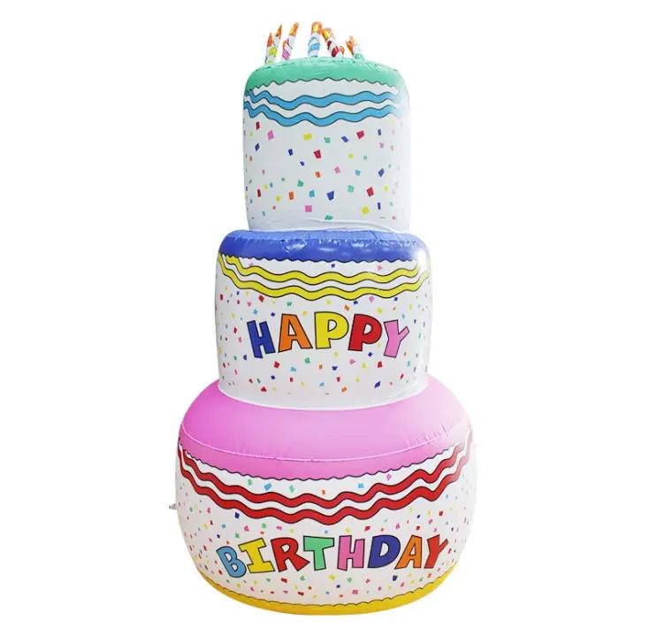Personalizzare gonfiabile torta di compleanno, gonfiabile di plastica torta di compleanno per la promozione
