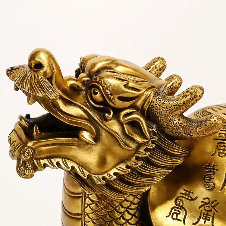 En çok satan yüksek kalite Fengshui ejderha heykelleri ofis dekorasyon süsler için pirinç heykel