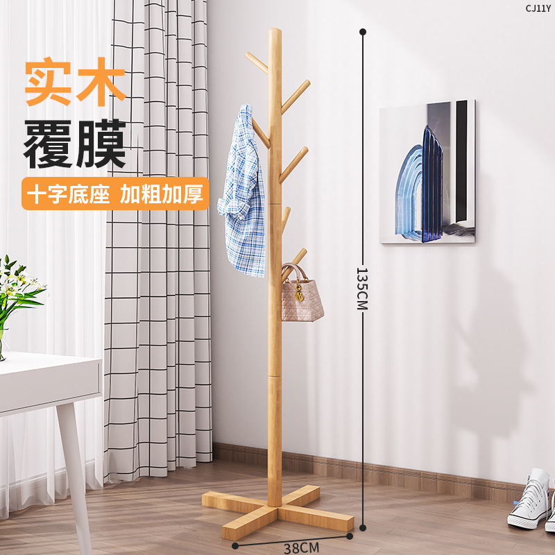 6 ganchos, color madera natural, estilo cruzado.