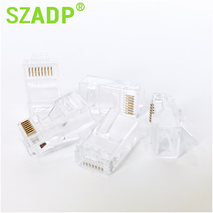 透明插头RJ45 Cat6/Cat6a/Cat5e 8P8C UTP水晶网络插头无屏蔽镀金通孔水晶头连接器 - Product Image 3