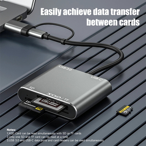 适用于Iphone 15 Pro/Max的Usb 3.0 5合1扩展坞多功能存储卡读卡器Usb-C至Tf Sd Xqd读卡器适配器 - Product Image 4