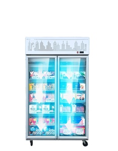 Wholesale Hot Selling Ice Cream Display Freezer <strong>350L</strong> High Quality air Cooled Commercial Freestanding Freezer