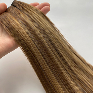 Görünmez Genius atkı insan saçı postiş karışımı daha az ağırlık ve hasar düşmeyen Salon için Remy sınıf tarz olabilir - Product Image 5