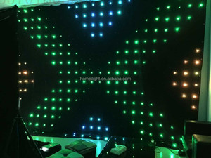P18 CM LED Sound Active DMX512 Video star cloth RGB Vision Curtain RGB Software Curtain per DJ Booth Matrix
