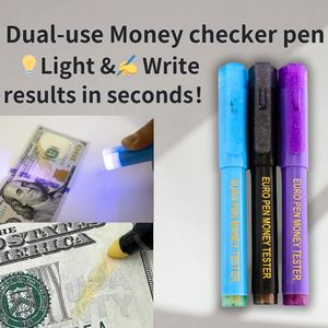 Pena detektor uang, pena penguji uang kertas, pena detektor uang palsu lampu UV, cepat dan kecil, pena 2 dalam 1 dengan lampu UV - Product Image 4